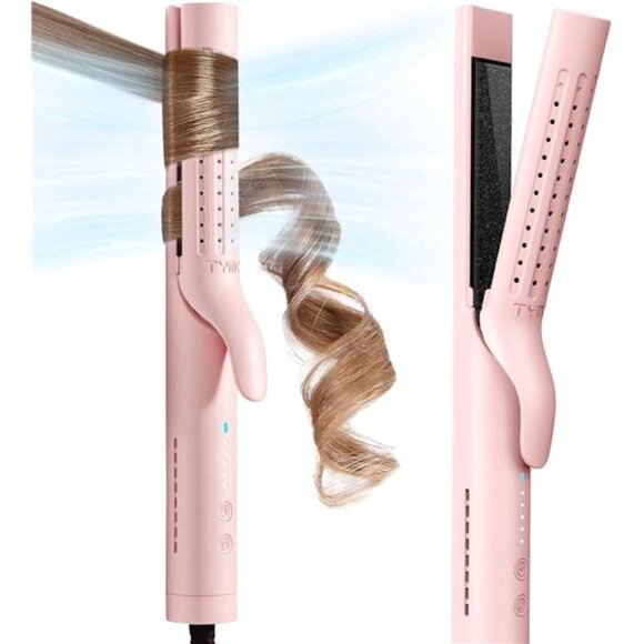 Airflow Curling Iron for Lasting Curls - Ceramic Flat Iron Hair Straightener - Picture 1 of 7